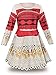 JerrisApparel Princess Moana Long Sleeve Costume Party Dress Up for Girls (7-8, Multicolored)