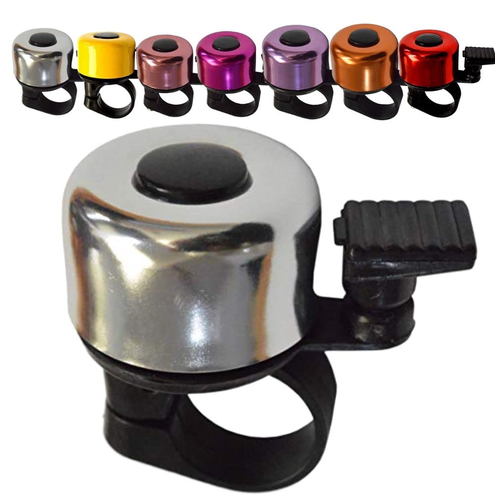 Kiddimoto Bike Bell for Kids Adults Girls Boys Childrens Bicycle Scooter Road Cycle (Silver)