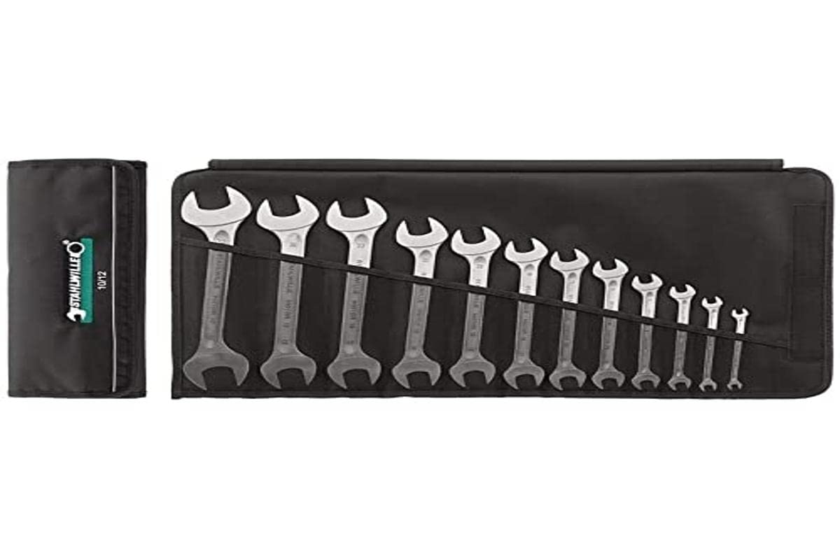 Stahlwille 96404306 10/10A Double Open Ended Spanner, in Roll-Up Wallet, Size Size 10A/7 Size