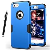 iPhone 6 Case, E LV iPhone 6S Case - SHOCK ABSORPTION / HIGH IMPACT RESISTANT Full Body Hybrid Armor Protection Defender Case Cover for Apple iPhone 6S / 6 [DARK BLUE/BLACK]