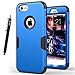 iPhone 6 Case, E LV iPhone 6S Case - SHOCK ABSORPTION / HIGH IMPACT RESISTANT Full Body Hybrid Armor Protection Defender Case Cover for Apple iPhone 6S / 6 with 1 Stylus and 1 Microfiber Cleaning Cloth - [DARK BLUE/BLACK]