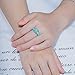 CiNily St Patrick's Day Silver Plated Green Opal Emerald Gemstone Ring Size 8