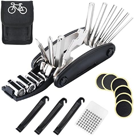 Bike Repair Tool Kits YOUYOUTE 16 in 1 Multi-Function Bike Bicycle Cycling Repair Tool Glueless Puncture Repair Kit