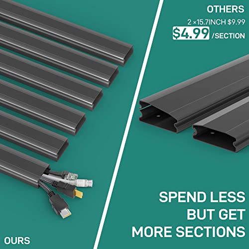 Black Cord Hider, Delamu Black Cord Cover, Large Black Cable Raceway