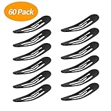 Senkary 60 Pack Snap Hair Clips No Slip Metal Hair Clips Hair Barrettes for Women Girls Kids, 2 Inch/50mm (Black)