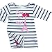 Sophia's 3 Piece Parisian Outfit with Striped Eiffel Tower Dress, Velour Beret Cap and Suede Ballet Flats for 18 Inch Dolls, Blue/Pink