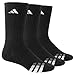 adidas Men's Cushioned Crew Socks (3-Pair), Black/White/Light Onix/Granite, X-Large