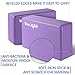 Yes4All Yoga Blocks and Strap Set – Yoga Foam Block 9x6x4 inch (Set of 2) and Yoga Strap with D-Ring – Yoga Blocks and Yoga Stretching Strap (Purple)
