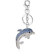 Liavy's Dolphin Charm Fashionable Keychain - Sparkling Crystal - Unique Gift and Souvenir