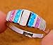 CiNily Women's Opal Rings,Create White Blue Pink Fire Opal Silver Plated Gemstone Ring Size 5-13