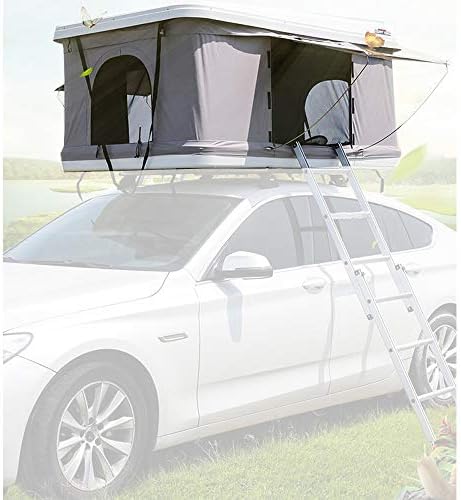 Camper tent ABS hard top Car waterproof sunscreen bedroom Hydraulic semi-automatic with extension ladder Suitable for survival in the wild,Blackarmygreen