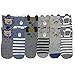 6 Pairs Toddler Non Skid Anti Slip Crew Socks With Grips For 1-3T Baby Boys Ankle Walker Cartoon Footsocks Sneakers Socks