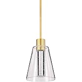 Nuvo Lighting 62/2181 Aura - 12W CCT Selectable LED Pendant-10 Inches Tall and 7.25 Inches Wide, Finish Color: Brushed Brass