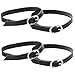 Closecret Women's Detachable PU Leather Handy Elasticated Shoe Straps,High Heels Anti-loose Shoelace Accessories(Black) (2 Pairs)