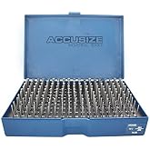 Accusize Industrial Tools 190 Pc 0.061'' to 0.250'' Plus Pin Gauge Set, Class Zz, 2'' Overall Length, P1(+)