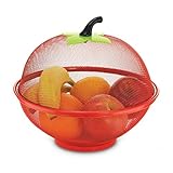 KOVOT Mesh Apple Fruit Basket Fruit Bowl, 10", Red (Kitchen)