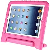 Afranker Ipad 5/Air Shockproof Case Light Weight Kids Case Super Protection Cover Handle Stand Case for Kids Children for Apple Ipad 5/Air Pink