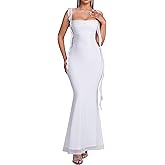 Auraxe Formal Wedding Guest Long Dresses for Women Elegant Bodycon Ruffle Corset Cocktail Party Maxi Dress
