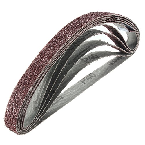 ChenXi Shop 10 Pieces 330x10mm Alumina Abrasive Sanding Belts 400 Grit