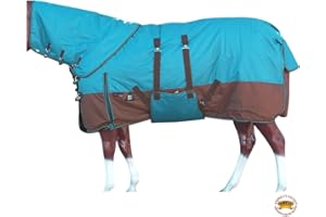 HILASON 1200D Waterproof Winter Horse Blanket Neck Cover Belly Wrap | Turnout Blankets for Horses