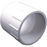 Spears 435 Series PVC Pipe Fitting, Adapter, Schedule 40, White, 2" Socket x NPT Female