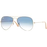 Ray-Ban RB3025 Metal Aviator Sunglasses + Vision Group Accessories Bundle