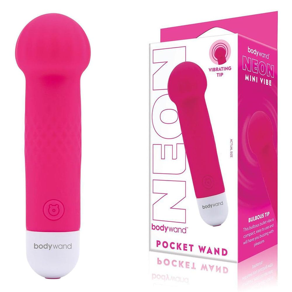 Bodywand Mini Pocket Wand - Neon Pink Splashproof Multiple Vibration