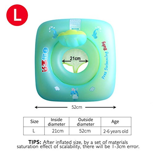 Boofab Baby Inflatable Swimming Float Ring Children Waist Float Ring Inflatable Floats Pool Toys Swimming Pool Accessories (L)