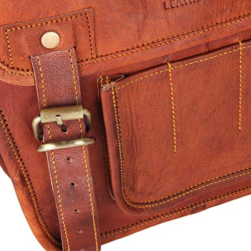 Leather Motorcycle Bags Side Pouches - 1 Pair of Brown Genuine Leather Saddle Panniers - Waterproof Storage for a Stunning Vintage or Modern Look - Duffel Touring Bag Styling Suits Men or Women - Thumbnail 4