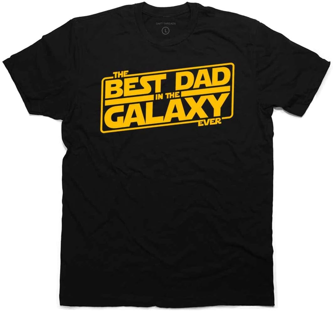 Best Dad in The Galaxy Ever Men's T-Shirt New for Dad with Bonus Sticker