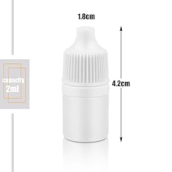 Hslife 100pcs Plastic Dropper Bottles 2ML Empty