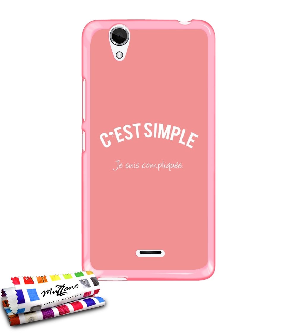 MUZZANO "I'm difficult" Genuine Extra-Slim Flexible Case for Wiko Birdy - Pink
