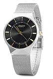 JULIUS Men’s Black Dial Mesh Stainless Ultra Thin Stylish Quartz Watch Fashion Elegant Wristwatch