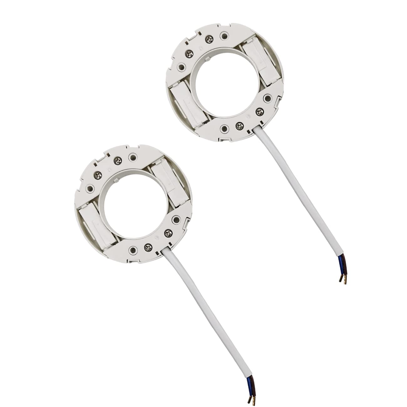 OMIGA 2 Pieces GX53 Base Lamp Holder Connector Bulb Socket Standard Lamp Holder with 12 CM Connection Line Cable for GX53 Light Bulb LED LFC Lamps with Wire