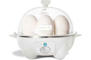 DASH Rapid Egg Cooker: 6 Egg Capacity Electric Egg Cooker for Hard Boiled Eggs, Poached Eggs, Scrambled Eggs, or Omelets with Auto Shut Off Feature - White (DEC005WH)