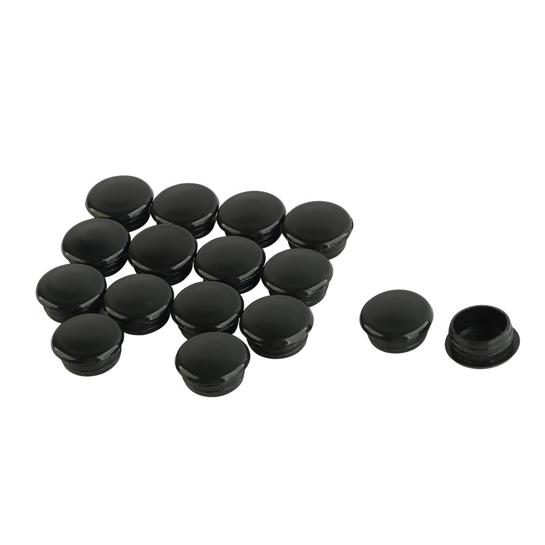 Sourcingmap Plastic Home Round Flush Mount Cable Connector Hole Plugs Covers 15mm 16pcs Black