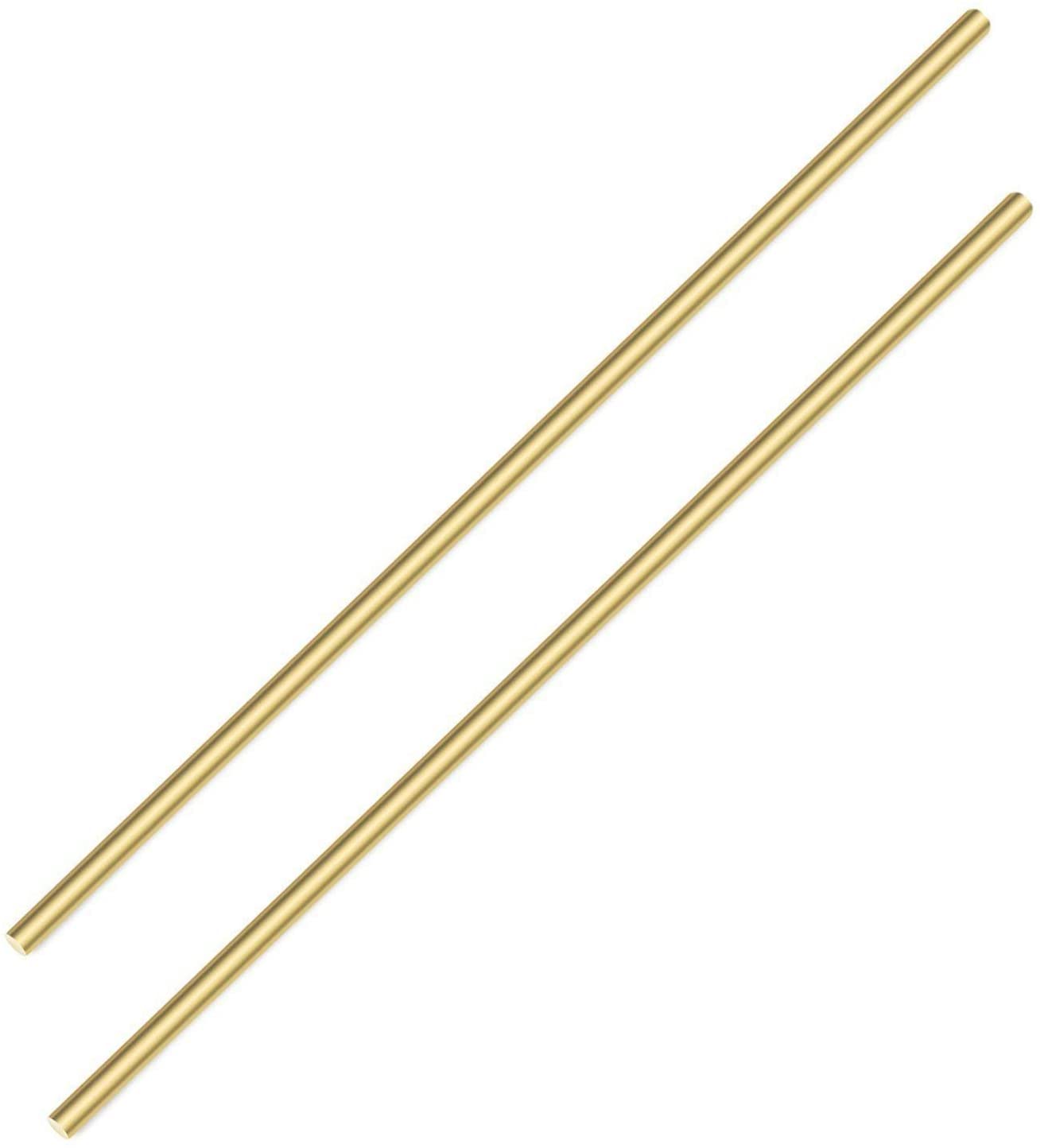 Photo 1 of 2 Pieces 12 inches 5/16 inch Brass Rods, Sutemribor Brass Solid Round Rod Lathe Bar Stock, 5/16 inch in Diameter, 12 inches in Length