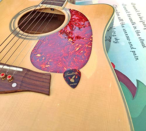 Vencetmat Acoustic Guitar Pickguard Anti-Scratch Guard Plate Perfect Replacement, Self Adhesive Tear or Water drop Shape Pick guards various color, Cool Guitar Accessories Gifts (1 Pack, Rose Brown) - Thumbnail 6