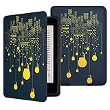 MoKo Case for Kindle Paperwhite, Premium Thinnest and Lightest PU Leather Cover with Auto Wake / Sleep for Amazon All-New Kindle Paperwhite (Fits 2012, 2013, 2015 and 2016 Versions), City Night View