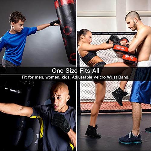 MMA Gloves, UFC Gloves Boxing Leather More Paddding for Men Women Knuckle Wrist Protection, Half Finger Mitts Sparring Gloves for Training, Kickboxing, Muay Thai, Punching, Fight, Mixed Martial Arts - Thumbnail 5