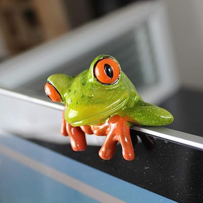 Buy 2 Pcs Funny Resin Frogs Decor 3d Creative Craft Animal Frog Figurine Adorable Office Desk Toy Frog Gift Great For Computer Monitor Desk Decoration Online In Turkey B07rj2xc95