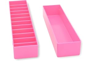 Laube Mini Blade Case for Pet Grooming Clipper Blades - Organizer Fits 12 Blades - Compact Size (9.25" x 2.25" x 2.25") - Detachable Snap On Lid - Impact Resistant Plastic - Made in The USA - Pink