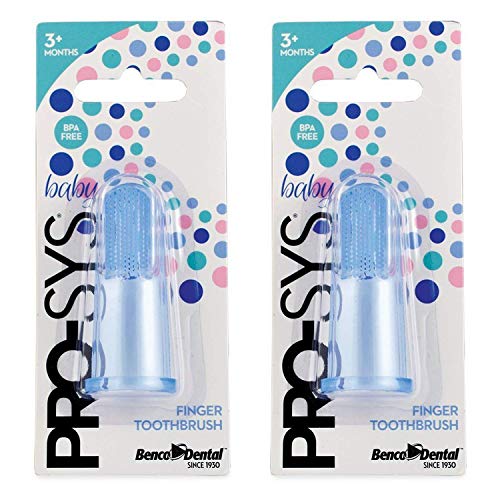 PRO-SYS® Baby Finger Toothbrush (Colorful Blue 2-Pack) – BPA Free - Made of 100% FDA Approved Food Grade Silicone. (Ages 3 Months and Up) PRO-SYS® Baby Finger Toothbrush (Colorful Blue 2-Pack) – BPA Free - Made of 100% FDA Approved Food Grade Silicone. (Ages 3 Months and Up)