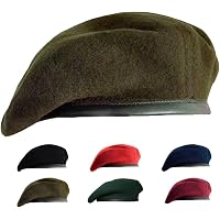 SAALVI 100% Wool and Leather Military Beret for Men and  display picture 2