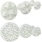 Snowflake Cookie Cutter,6PCS Snowflake Fondant Cutters Decorating Mold Embossing Tool Christmas Cookie Cutters Snowflake Plun