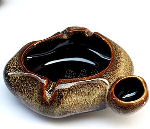 SHULING Ashtray Personalized Stylish Ceramic Ashtray, The Ru Kiln Large Living Area for Bars Household items