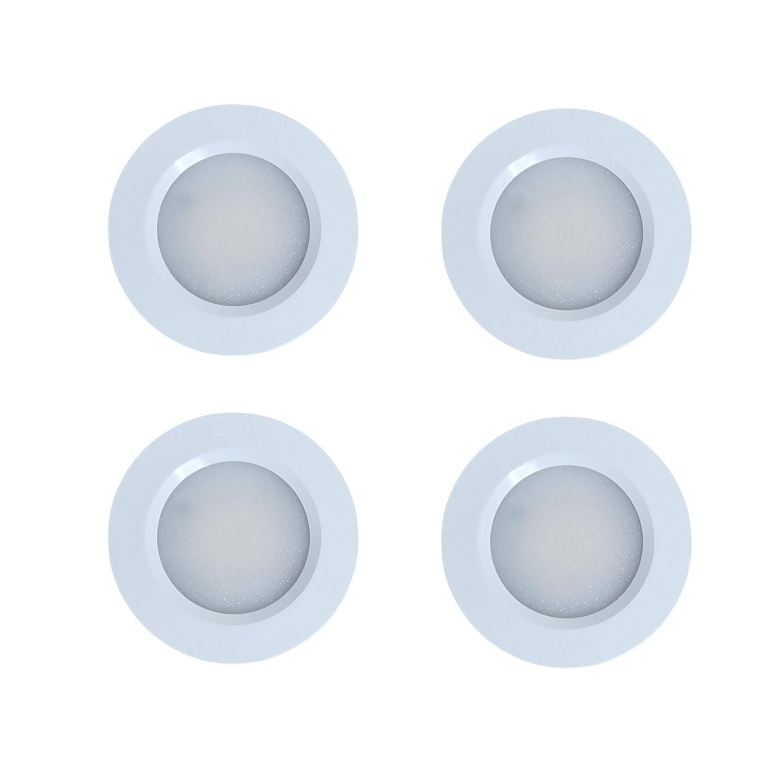 MARVIX White RV LED Interior Lights 12V 24V Spotlights – White Recessed Dimmable Downlights - 3000k Warm White Super Bright Lighting Fixture (Warm White(3000k),4 Pack)