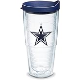 Tervis Made in USA Double Walled NFL Dallas Cowboys Primary Logo Insulated Tumbler Cup Keeps Drinks Cold & Hot, 24oz, Navy Lid
