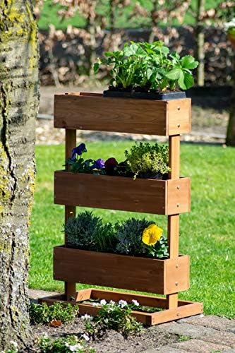 dobar 58525e - Jardinera Vertical con 3 macetas separadas, bancal ...