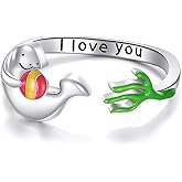 JERWLI Manatee Gifts 925 Sterling Sliver Manatee Rings Jewelry Gifts for Women Lover